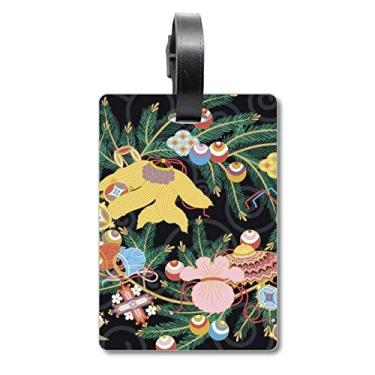Imagem de Pintura Cultura Japonesa Folha Flor Mala Etiqueta Cartão de Bagagem Scutcheon Etiqueta