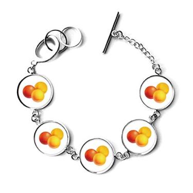 Imagem de DIYthinker Pulseira com padrão de produtos de cuidados com a saúde da pílula laranja com pingente de corrente