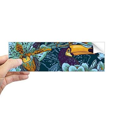 Imagem de DIYthinker Adesivo retangular de animal de orquídea com padrão contínuo quadrado de pássaro de orquídea, decalque de janela