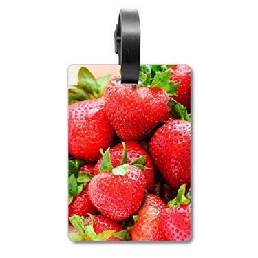 Imagem de Fresh Strawberry — Bolsa de viagem com imagem de frutas vermelhas e etiqueta para cartão de bagagem