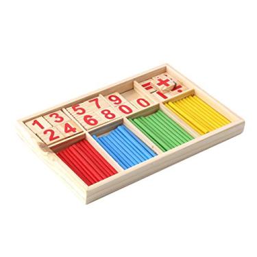 Imagem de Manipulativos matemáticos 1PC Inteligência Ótimos brinquedos Montessori Matemática Madeira Material Cálculo de cores Educação infantil Brinquedo iluminista - multicolor