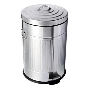 Imagem de Lixeira Multiuso New York Aço Zinco 20L Pedal - Cinza