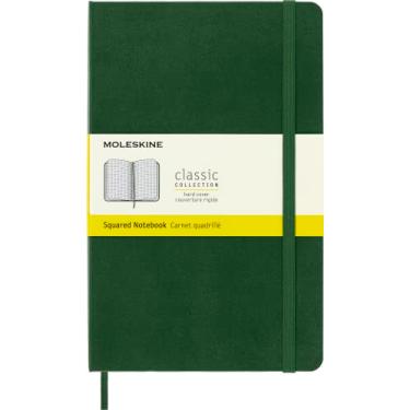 Imagem de Moleskine Caderno clássico, capa dura, grande (12,7 cm x 21 cm) quadrado/grade, verde murta, 240 páginas