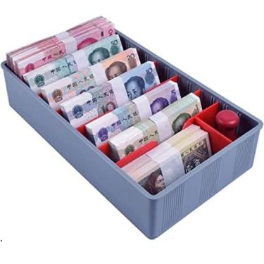 Imagem de Gaveta De Dinheiro Estojo De Contador De Dinheiro Bandeja Para Manuseio De Dinheiro E Moedas - Bandeja De Classificação De Troca Com Compartimentos Cortados Para Notas Bandeja De Moedas Caixa De D