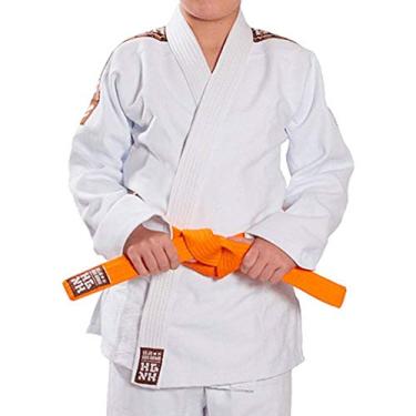 Imagem de Kimono Trançado Infantil Tradicional Judo Haganah - Branco