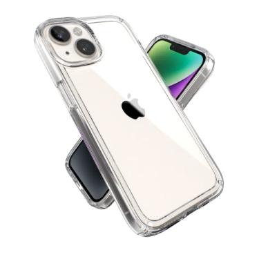 Imagem de Speck Capa transparente para iPhone 14 e iPhone 13 - Capa protetora contra quedas, resistente a arranhões e antiamarelamento de camada dupla para iPhone 14 e iPhone 13 para modelo de 6,1 polegadas -