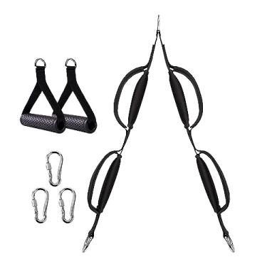 Imagem de rockible Acessórios de academia para fixação de cabo de corda tríceps, durável, leve, portátil, multifuncional, pull down, corda fitness para treino, Estilo b