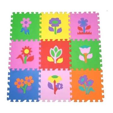 Imagem de Tapete Tatame Placas De E.v.a Flores Millytoys 09 Peças