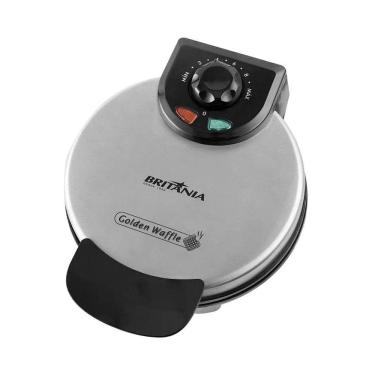 Imagem de Máquina de Waffles Britânia Golden Waflle Placa Antiaderente Faz 4 Waffles 850W