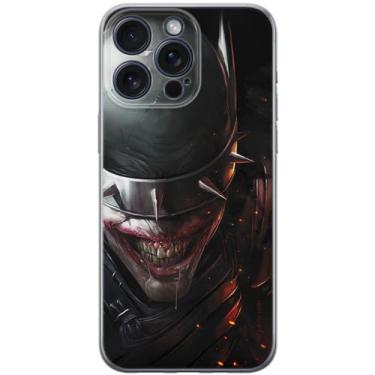 Imagem de ERT GROUP Capa de celular para iPhone 15 PRO MAX original e oficialmente licenciada DC padrão Batman Who Laughs 002 perfeitamente adaptada à forma do celular, capa feita de TPU
