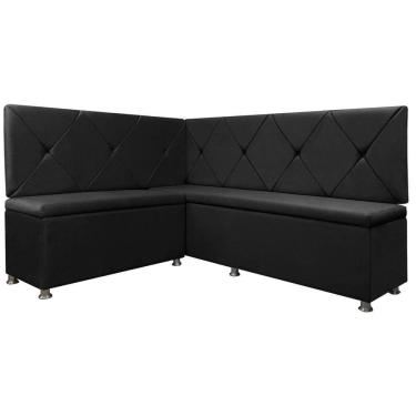 Imagem de Kit Canto Alemão para Casa Cozinha 1,25x1,60m Veludo Preto SOFA STORE