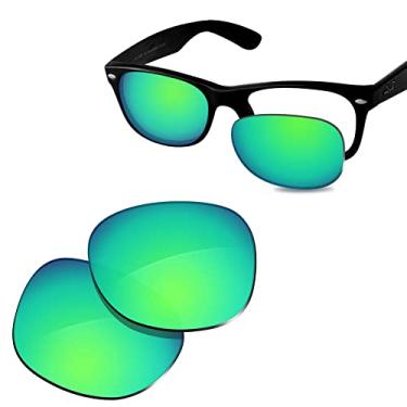 Imagem de Glintbay Lentes de óculos de sol de substituição 100% precisas para RayBan Wayfarer RB2132 52 mm - Espelhado verde polarizado