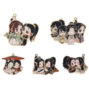 Imagem de Marcador de livro de anime Mo Dao Zu Shi Grão-mestre do cultivo demoníaco Wei Wuxian Metal oco marcador de livro vintage pingente de borla Paginação Mark capas de livros e acessórios para livros