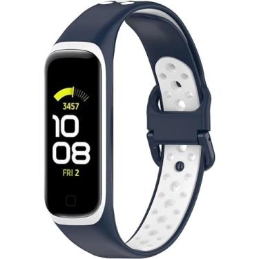 Imagem de Pulseiras Esportivas NSmart compativeis com Galaxy Fit2 SM-R220 (R220, Azul com Branco)
