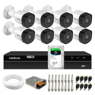 Imagem de Kit 8 Câmeras Segurança Bullet Vhd 3130 B Dvr 8 canais Mhdx 1208 Detecção Inteligente Intelbras 2tb