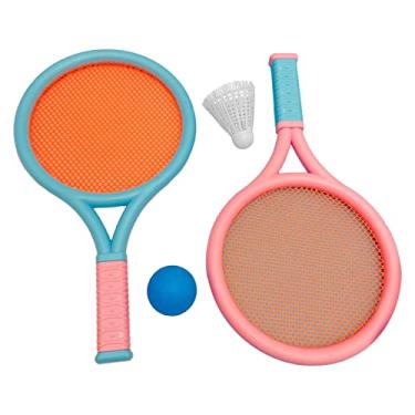 Imagem de Raquete de Badminton Infantil, Conjunto Leve de Raquete de Badminton para Crianças, Resistente Ao Deslizamento, Elástico Portátil, Conjunto de Raquete de Tênis para Crianças, 2