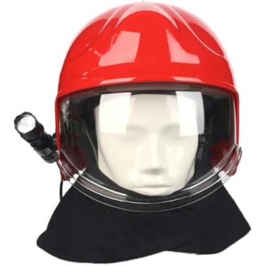 Imagem de Capacete de resgate de incêndio ao ar livre, capacete de construção civil, ABS espessado, capacete de resgate de terremoto, proteção de emergência com tela protetora e lanterna ofuscante