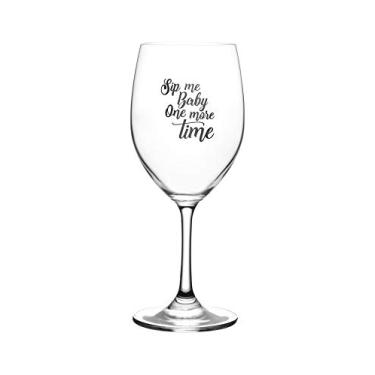 Imagem de Lushy Wino – Sip Me Baby One More Time. Taça de vinho de 473 ml com frases engraçadas em caixa de presente
