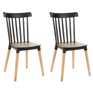 Imagem de Kit 2 Cadeiras de Jantar Windsor Design - Pés de Madeira
