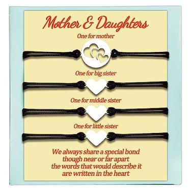 Imagem de Pulseiras para mãe e 2 3 filhas, presentes para mãe e filha, pulseiras combinando para 3/4 presentes de aniversário para mulheres, presente de aniversário para mamãe e eu, joias de dia das mães,
