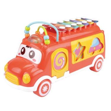 Imagem de Brinquedo Infantil Ônibus Musical Educativo E Peças Encaixar - Fenix B