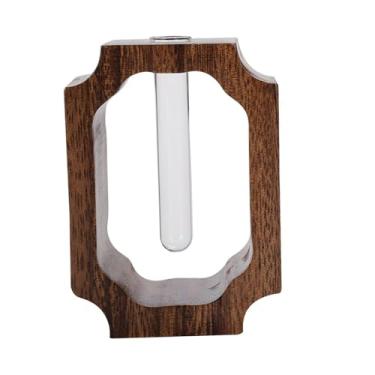 Imagem de Generic Vasos de plantas hidropônicas Vaso de flores Bonsai Suporte de madeira Planta Terrário Arranjo de flores Tubo para sala de estar Mesa Interna