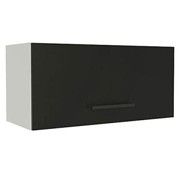 Imagem de Armário Aéreo de Cozinha Madesa Agata 70 cm 1 Porta Basculante - Branco/preto