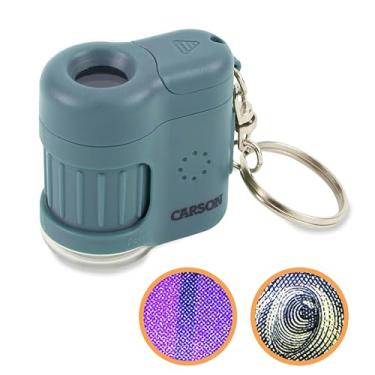 Imagem de Microscópio Chaveiro Carson com Luz LED e UV, Zoom de 20x - Azul