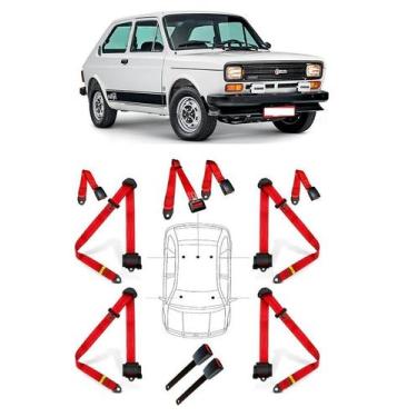 Imagem de Kit cinto de segurança COMPLETO RETRÁTIL para FIAT FIAT 147 + fechos -