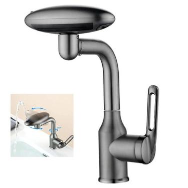 Imagem de Torneira Monocomando Banheiro Cozinha Rotaçao 360 Graus Quatro Jatos de Agua Cascata Mo...