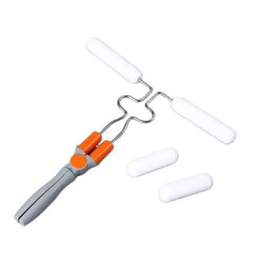 Imagem de Rolo de pintura  dobravel com 4 espumas 2 em 1 articulavel duplo pince