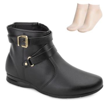 Imagem de Bota Cano Curto Beira Rio e Meia BR24-90841, Preto, 35