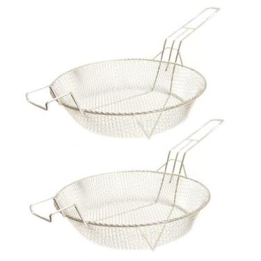 Imagem de Kit 2 Cesto Peneira Fritura Salgados Fritadeira Reforçada - Alemtex, P