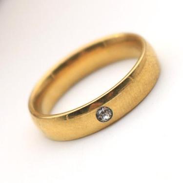Imagem de Aliança Tungstenio Ouro 18k Pedra Zirconia 6mm Casamento - Oremte, 16