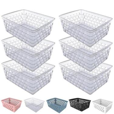 Imagem de Kit 6 Cesto Organizador Multiuso Decorativo 29x20 cm Retangular Alto -