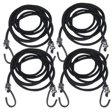 Imagem de Kit 4 Extensor Corda Elástico 2,0M Gancho de Ferro Amarrar Carga Bagag