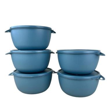 Imagem de Kit 5 Potes Redondos Plástico com Tampa 1LT Empilhavel - Casa Bella, C