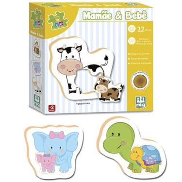 Imagem de Jogo Educativo Encaixar Mamãe E Bebê Brinquedo Quebra Cabeça - Nig Bri