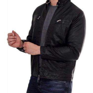 Imagem de Jaqueta Masculina De Couro Slim Fit Oferta. Ref: 677 - Vmong, Preto, P