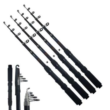 Imagem de Kit 4 Vara de Pesca Para Molinete 1,5 Telescópica Fibra De Vidro Ultra