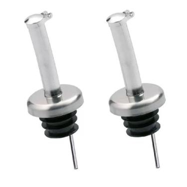 Imagem de 2 Bico Dosador Inox Garrafa Azeite Vinagre Petiscaria Vinho - Ami