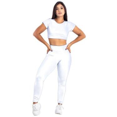 Imagem de Conjunto Feminino Fitness Top Manga + Calça Legging Basica  MAG853_901