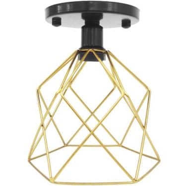 Imagem de Lustre Teto Plafon Industrial Aramado Cálice Retrô Luminária Sobrepor 