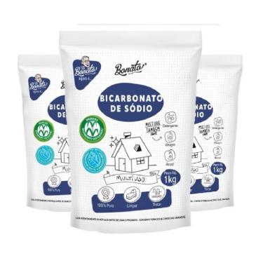 Imagem de Kit 3 Tio bonato bicarbonato de sódio 100% Puro multiuso 1kg