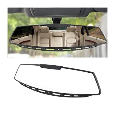 Imagem de 8sanlione Espelhos retrovisores de carro, espelho retrovisor panorâmico interno para carro, amplo alcance de visualização, uso universal HD de 12 polegadas para carros, SUVs, caminhões, veículos (branco)