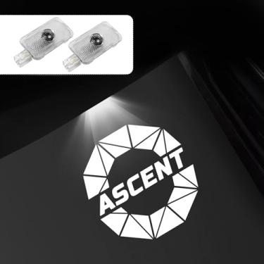 Imagem de 2 peças de projetor de logotipo de luz de porta de carro para acessórios de subida, projetor de cortesia não desbota, lâmpada a laser de boas-vindas LED Ghost Shadow Puddle Lights (Preto-S02)