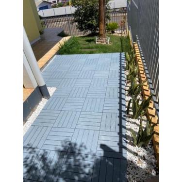 Imagem de Kit 6 decks modular plástico jardim banheiro box sauna varanda sacada 