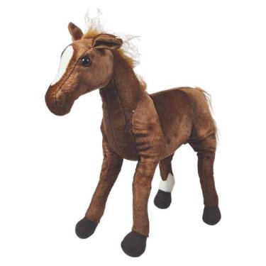 Imagem de Cavalo De Pelúcia Em Pé Fazendinha 35Cms - Marrom Escuro - Tuka Toy