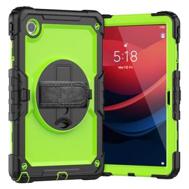 Imagem de Capa de proteção à prova de quedas com suporte de rotação de 360° e alça [suporte de caneta] e capa protetora de tela para tablet Lenovo Tab M10 Plus 3ª geração (TB-125F/128F) 10,6 polegadas