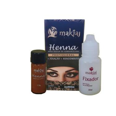 Imagem de Makiaj Kit Henna Design Sobrancelha Profissional 1.5g e 10ml Fixador T